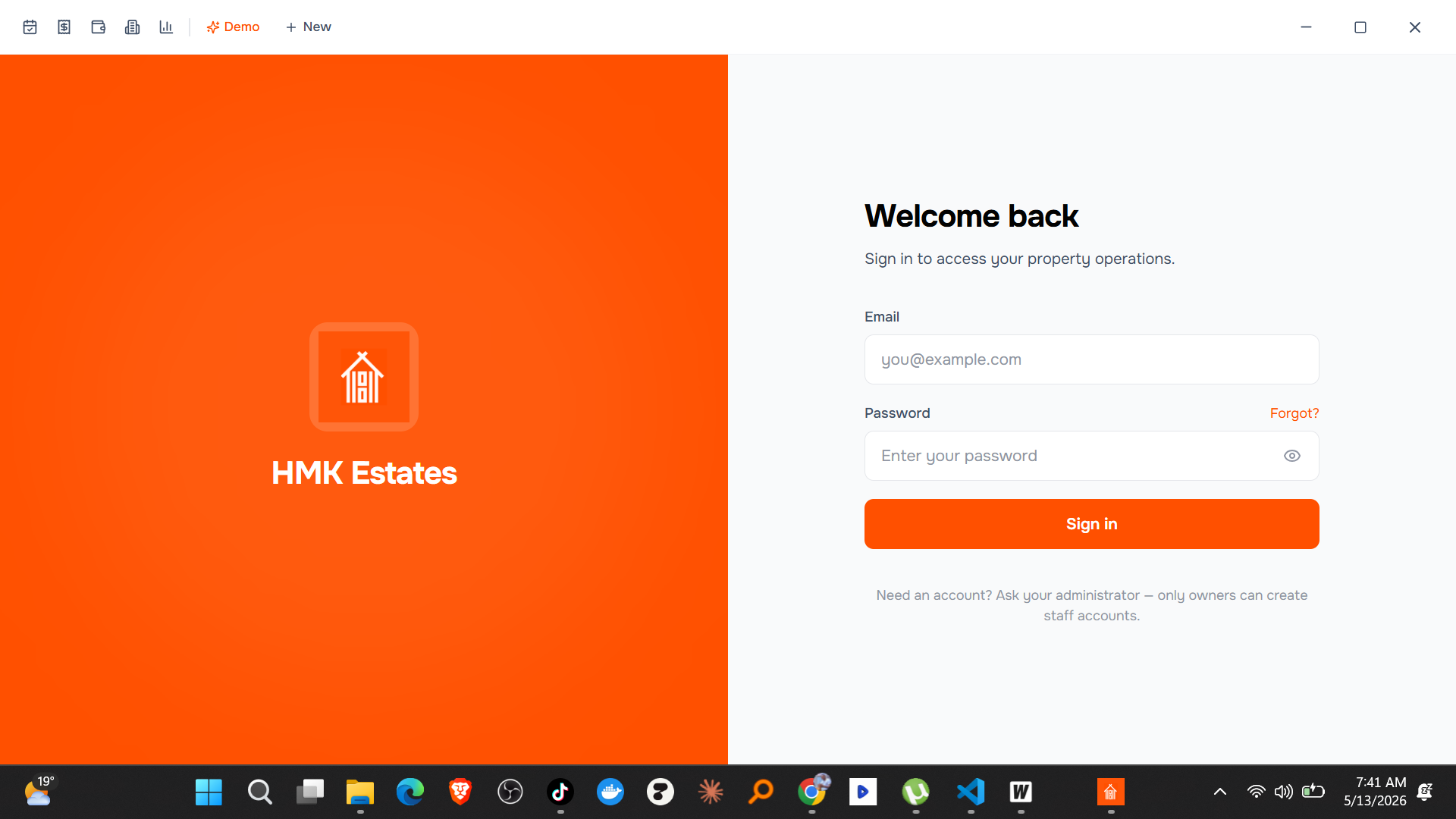 Rental Manager desktop app built by Desishub